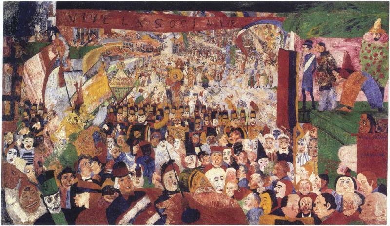 James Ensor Christs Entry Into Brussels in 1889 oil painting image